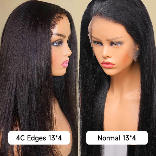 Straight Wig Type 4C Edges Hairline 13X4 Lace Wig Brazilian Human Hair Wigs For Women