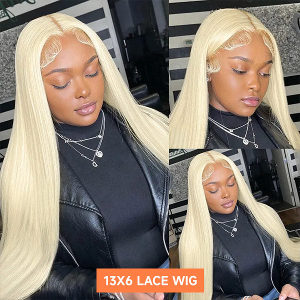 Mslynn 613 Blonde Wig Stright 13x6 Lace Frontal Human Hair Transparent Lace Wig