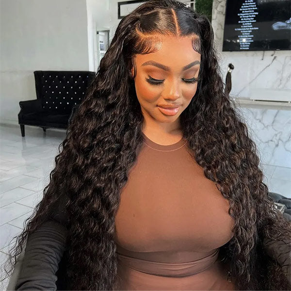 Mslynn 13x6 Lace Front Wig Deep Wave Human Hair Wigs Natural Hairline Curly Lace Frontal Wig