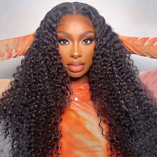 Mslynn 13x6 Lace Front Wig Curly Human Hair Wig Transparent Kinky Curly Lace Front Wig