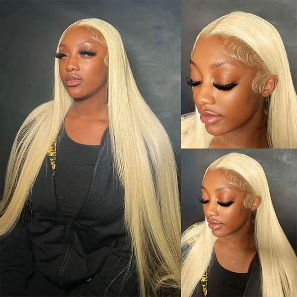 Mslynn Hair 613 Blonde Wig Straight T Part Lace Wig Human Hair Transparent Lace Wig