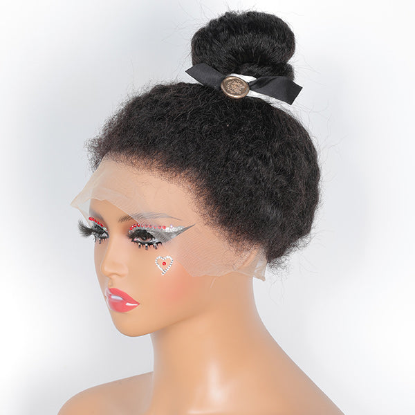 Mslynn 4C Kinky Edges Kinky Straight 360 Lace Frontal Wigs Glueless Wigs