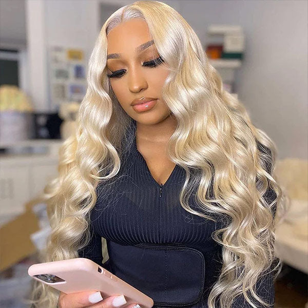 Mslynn 613 Blonde Wig Body Wave Wig 5x5 Lace Closure Wig Transparent Lace Wig