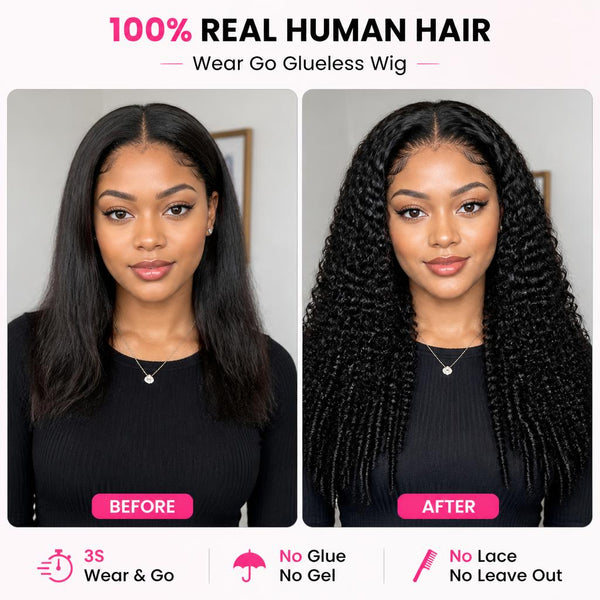 13x6 HD Lace Front Burmese Curly Glueless Wig for Women Pre Cut 200 Density Drawstring Wig Human Hair with Spiral Curly Ends Easy To Install
