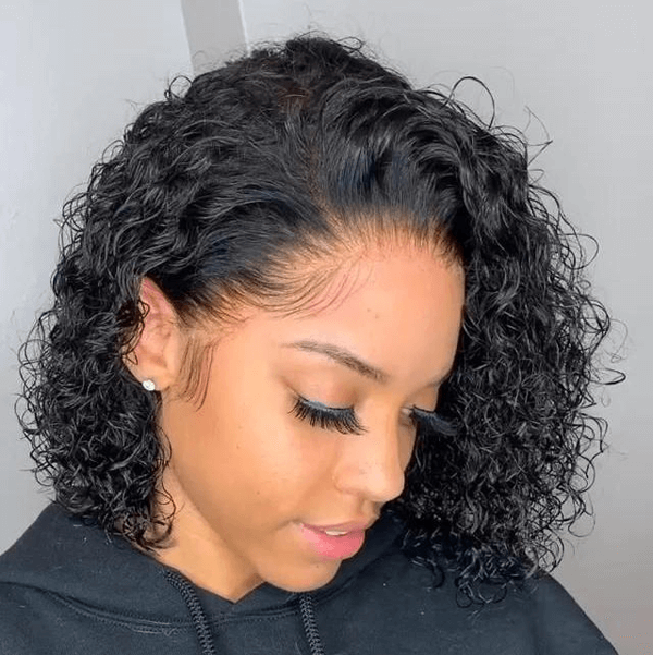 Slick Back Short Cut Curly Glueless Wig Transparent 13X4 Lace Front Wig Pixie Cut Wig