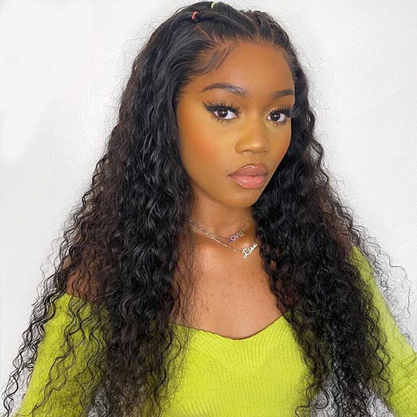 Mslynn Bleached Knots 13X4 Lace Frontal Deep Wave Wig Preplucked Natural Hairline