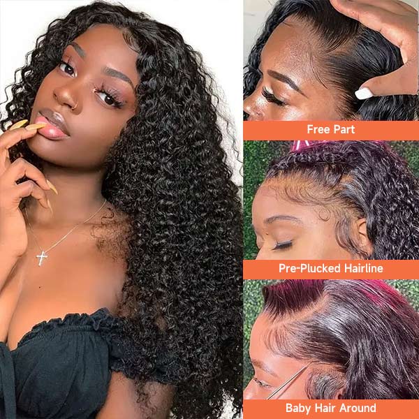 Mslynn Kinky Curly Bleached Knots Kinky Curly HD Lace Front Wig With Pre plucked Natural Hairline Beginner Friendly
