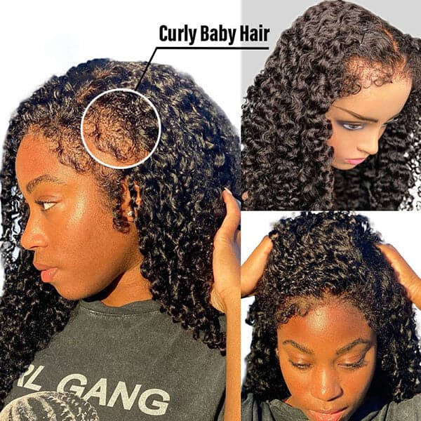 preplucked with curly baby hair