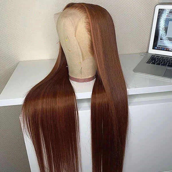 Light Brown Wig Straight Human Hair Wig