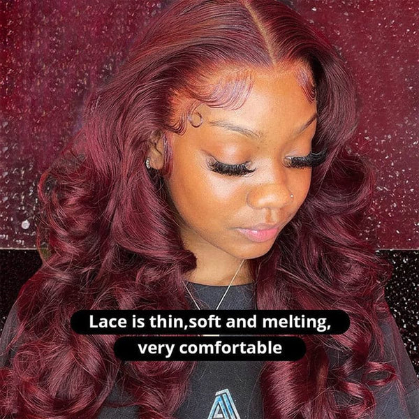 Body Wave Burgundy 99J 13X4 Lace Front Wig