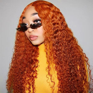 Mslynn Ginger Wig Orange Water Wave Wig