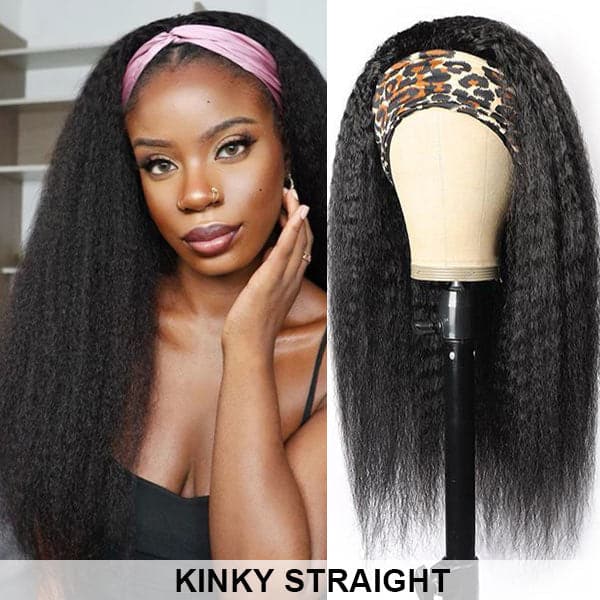 Afro Kinky Curly Headband Wig Human Hair Glueless Wigs Kinky Curly Wigs