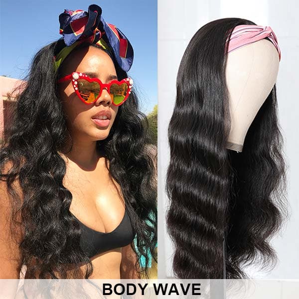 Mslynn Water Wave Headband Wig Human Hair Glueless Wig No Lace Wig