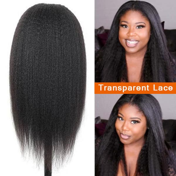 Mslynn Hair T Part Lace Wig Kinky Straight Human Hair Wigs Yaki Straight Lace Wig