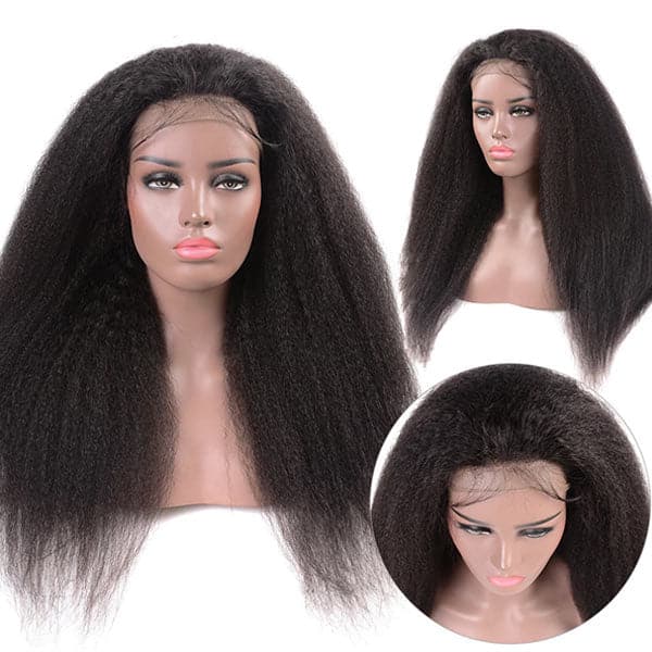 Mslynn Hair T Part Lace Wig Kinky Straight Human Hair Wigs Yaki Straight Lace Wig