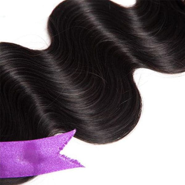 Mslynn Hair Malaysian Body Wave 3 Bundles with Lace Frontal 100% Human Hair Body Wave Bundles Natural Color