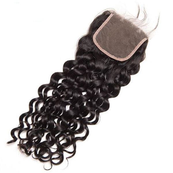 Mslynn Water Wave 4 Bundles with Closure 100% Unprocessed Virgin Human Hair 4 Bundles with Lace Closure with Baby Hair