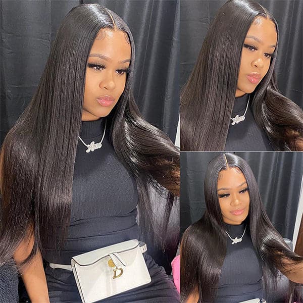 Mslynn Straight Hair 5X5 Closure Wigs Real Human Hair Wigs With Pre Plucked With Baby Hair