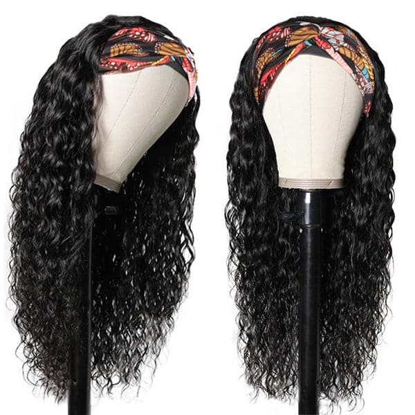 Mslynn Headband Wigs Water Wave Wig Glueless None Lace Wigs Natural Color